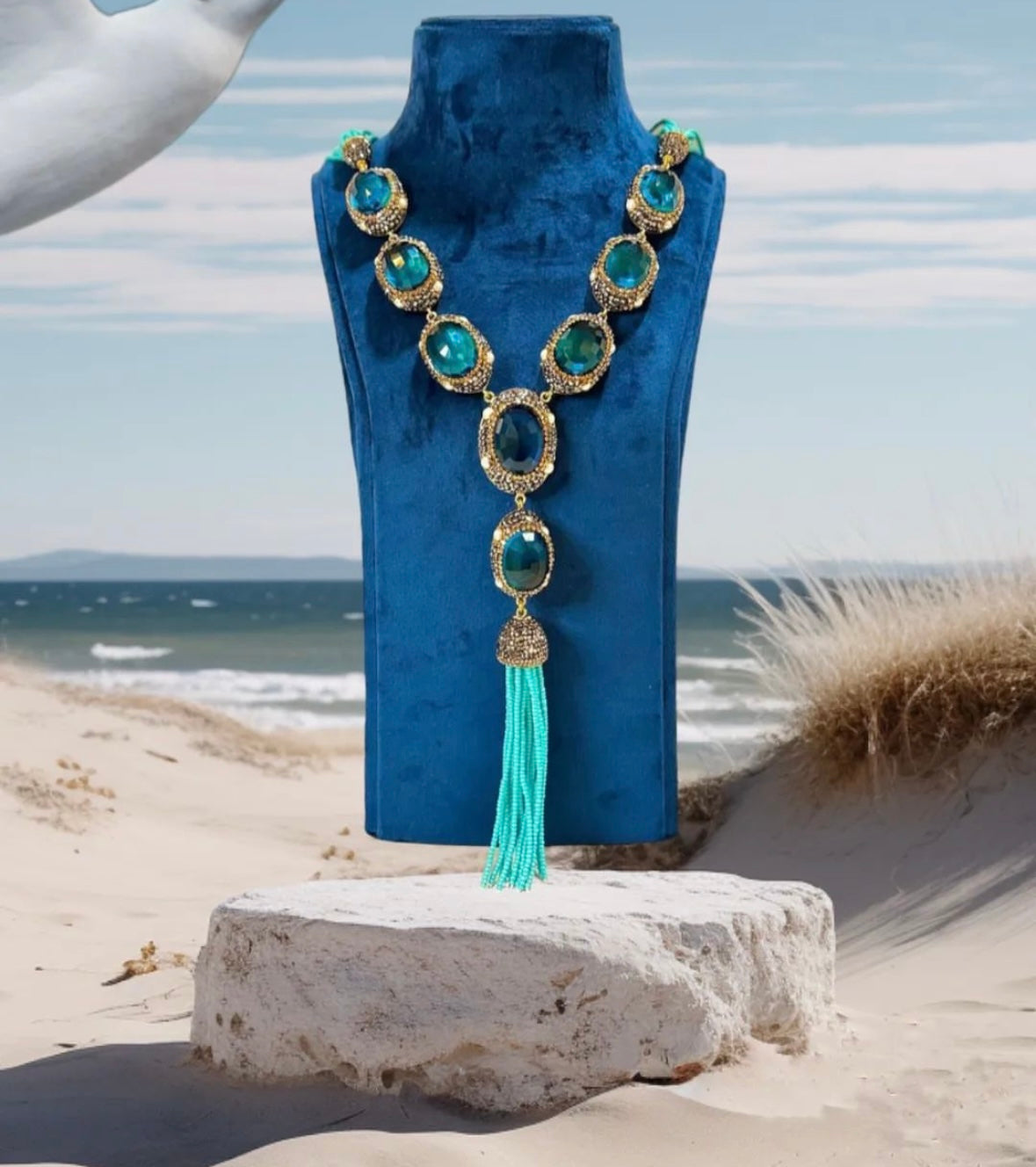Gold Plated Turquoise Stone Necklace
